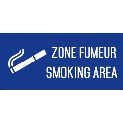 Autocollant vinyl - Zone fumeur smoking area - L.200 x H.100 mm